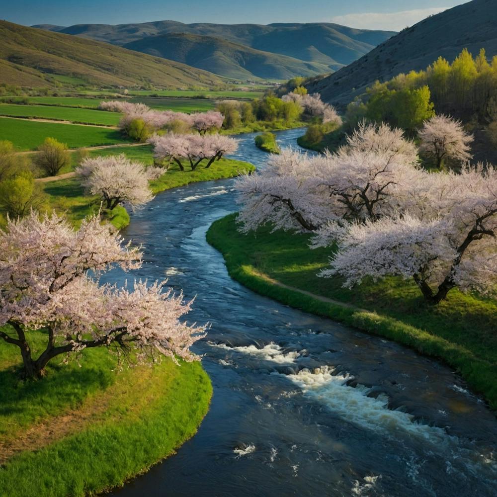 Cherry Blossoms In The Valley