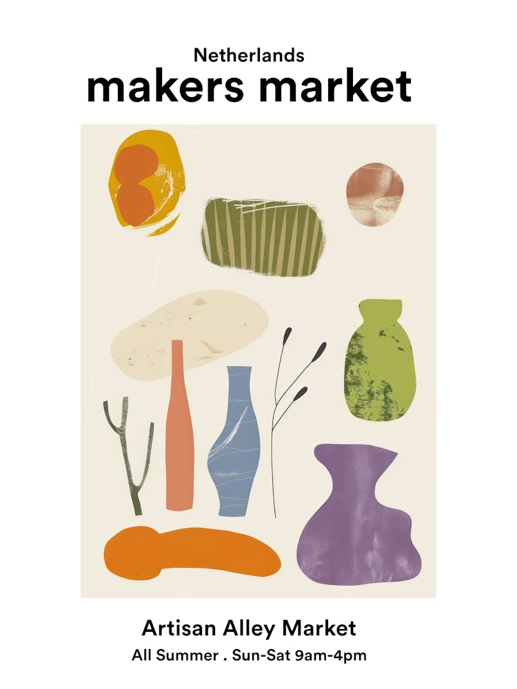 Netherlands Artisan Alley Market Poster
