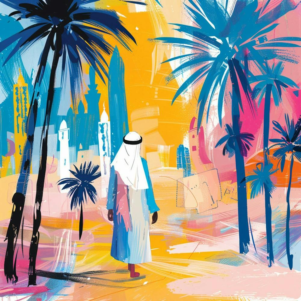 Man Walking In The Desert