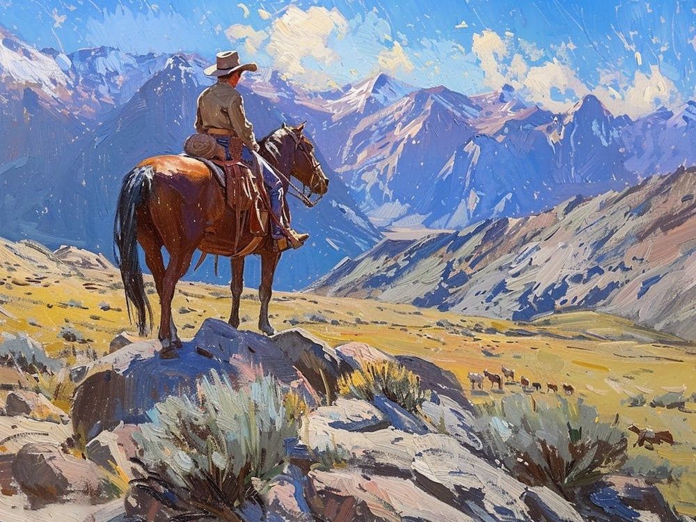 Cowboy In Sierra Nevada 2