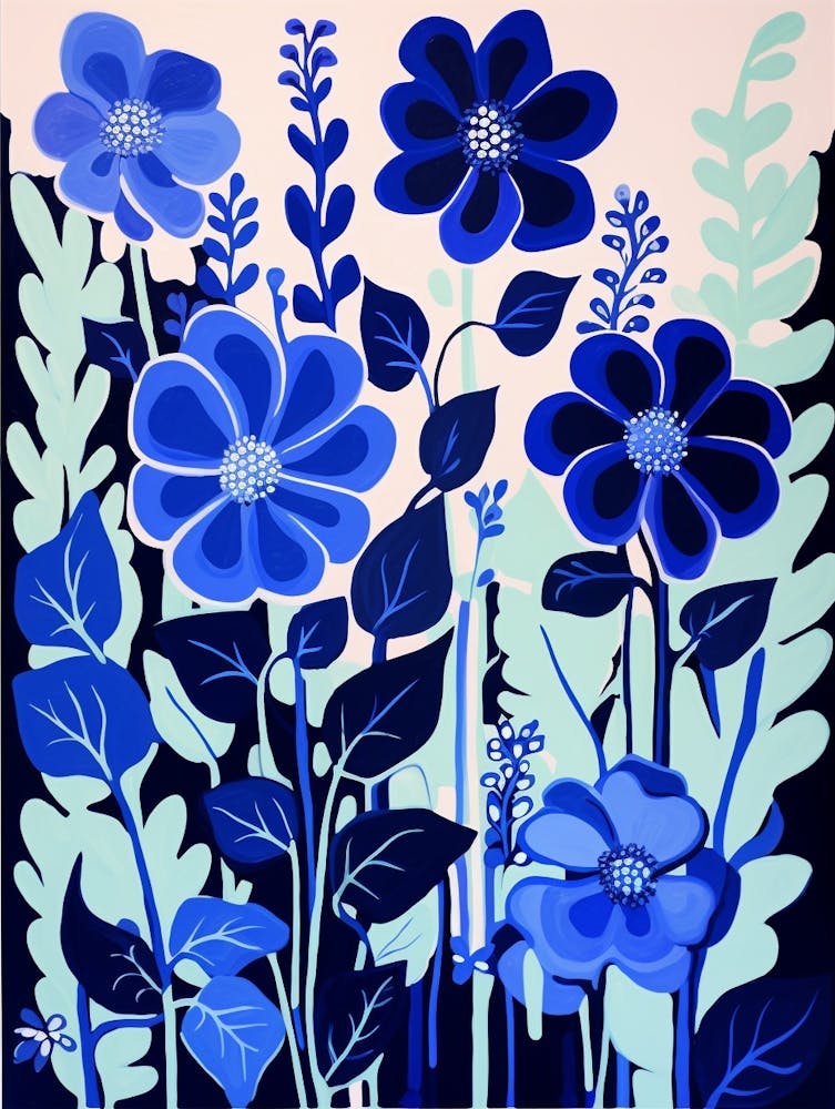 Blue Flower Illustration Delphinium 3