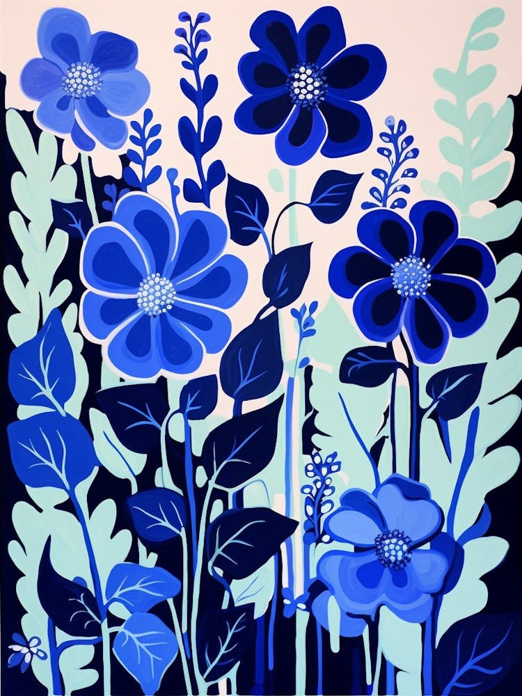 Blue Flower Illustration Delphinium 3