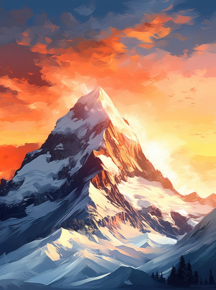 Mountain Landscape At Sunset 2