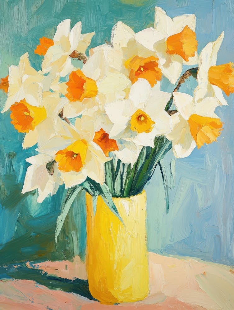 Daffodils In A Yellow Vase 2