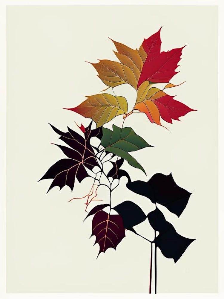 Poison Oak Minimal Line Drawing 1