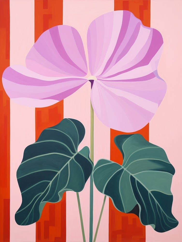Cyclamen 2 Hilma Af Klint Inspired Pastel Flower Painting