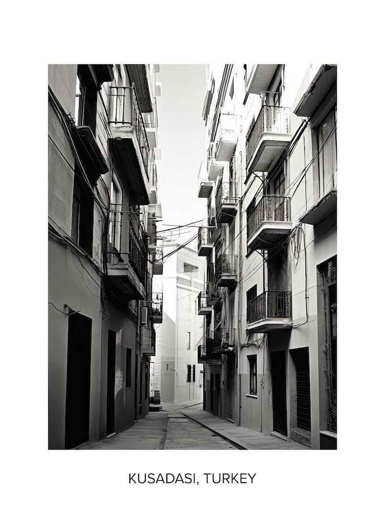 Poster Of Malaga, Spain, Photography In Black And White 5