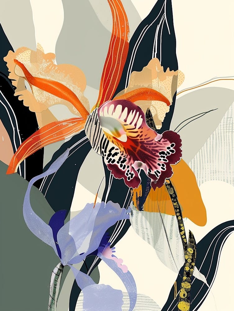 Colourful Flower Illustration Orchid 2