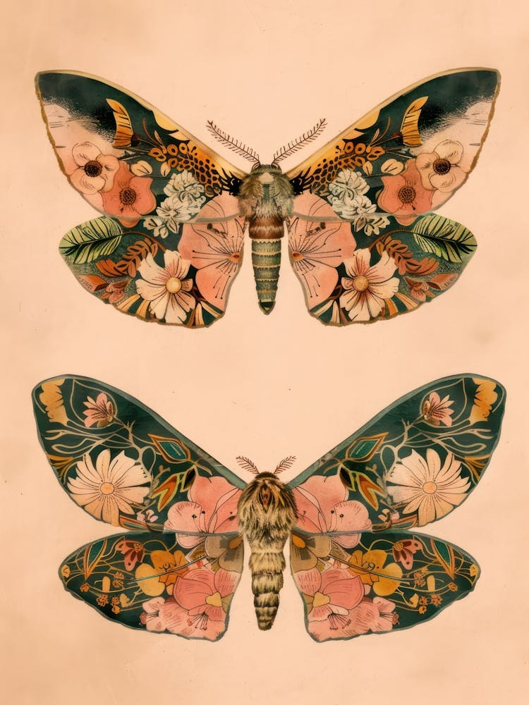 Luminous Butterflies William Morris Style 4