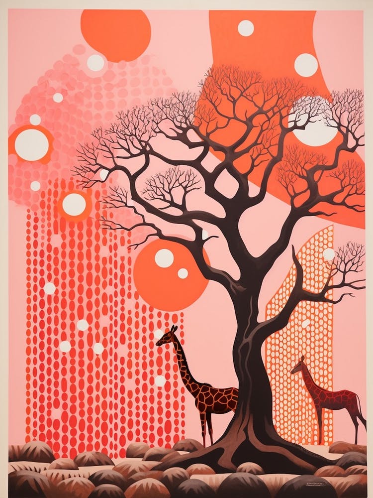 Giraffe Under The Trees 1