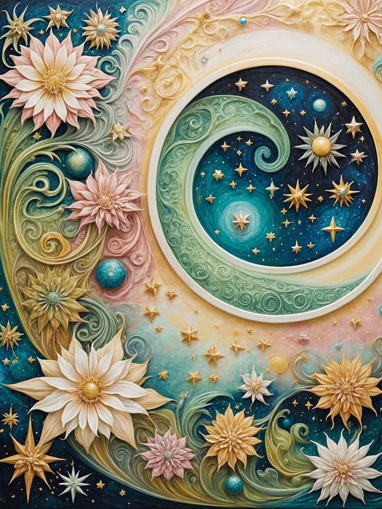 Pastel Floral Eye Of The Galaxy