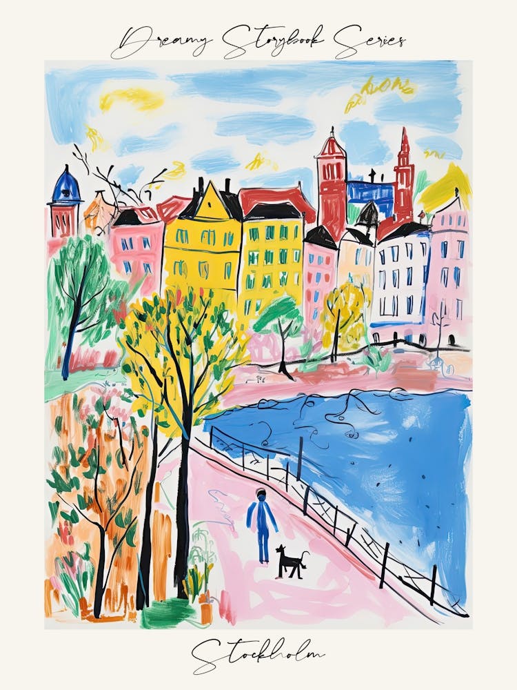 Poster Of Stockholm, Dreamy Storybook Illustration 3