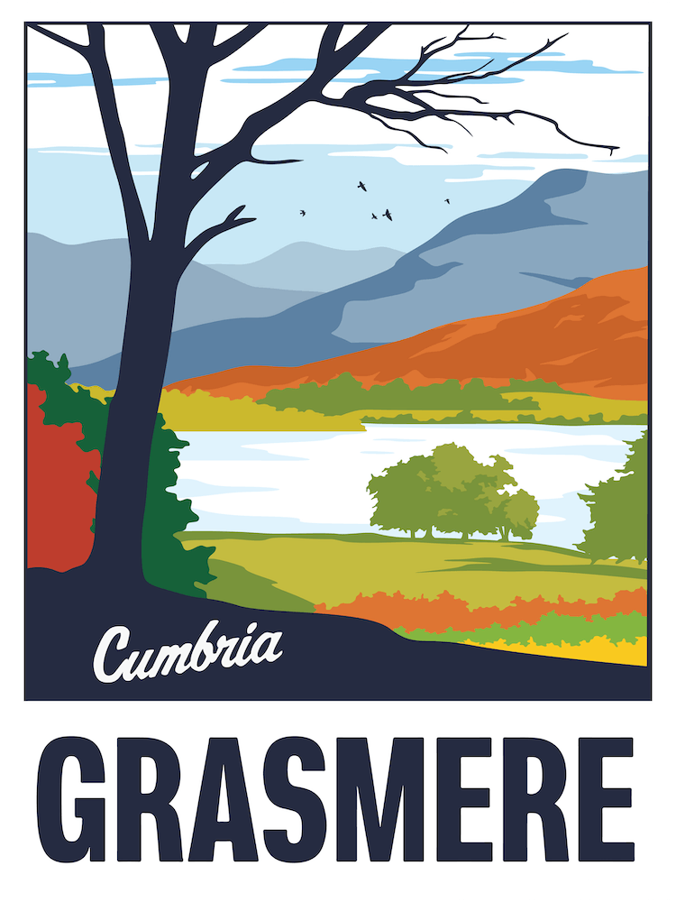 Grasmere Lake District Travel Poster