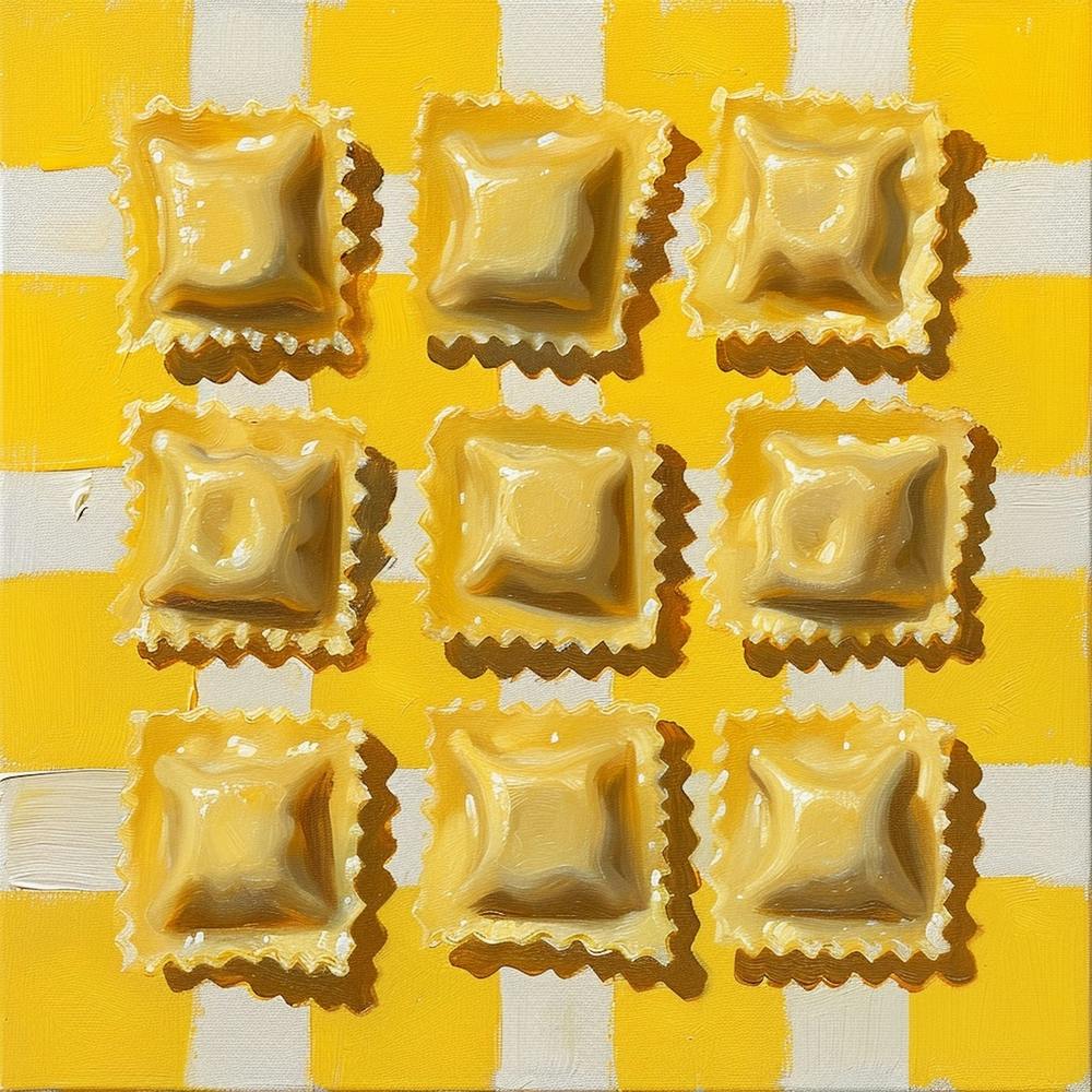 Ravioli Yellow Checkerboard 2 Art Print by Artful Appetite – Fy!