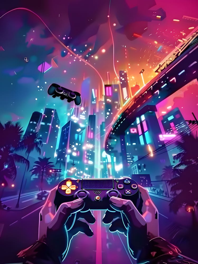 Ville de Gaming Néon