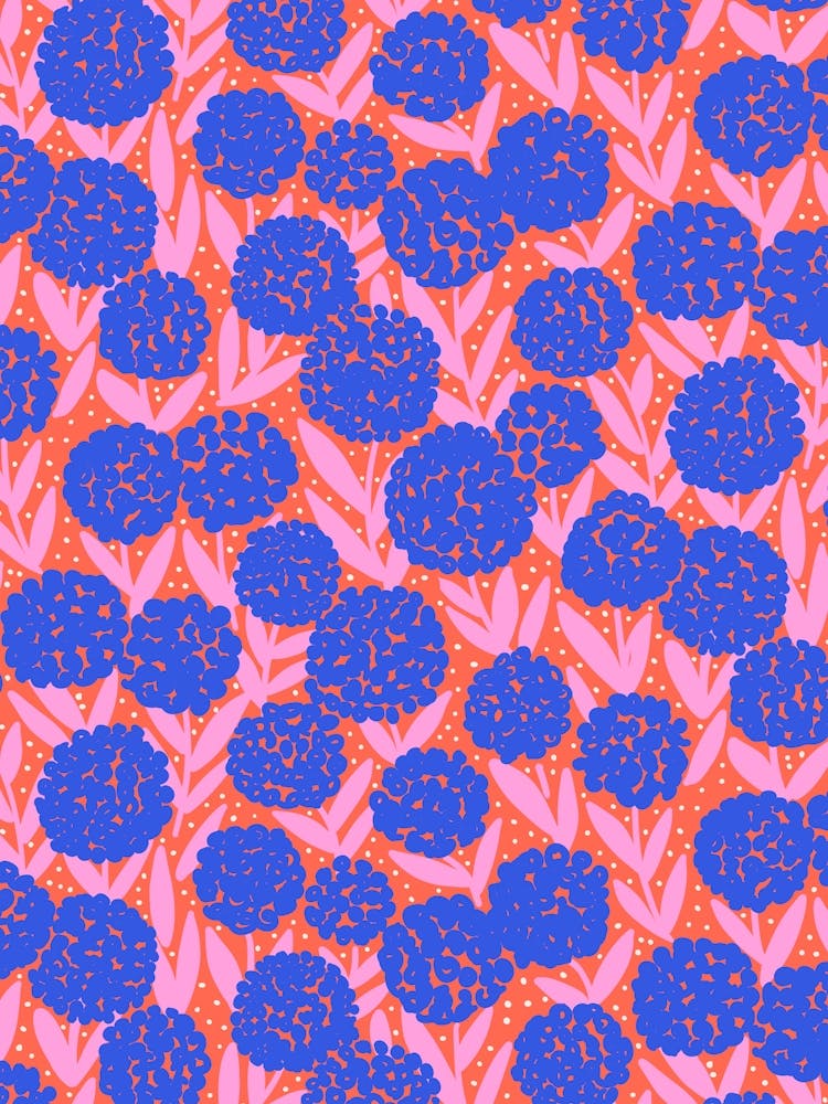 Summer Allium Flowers Blue Red