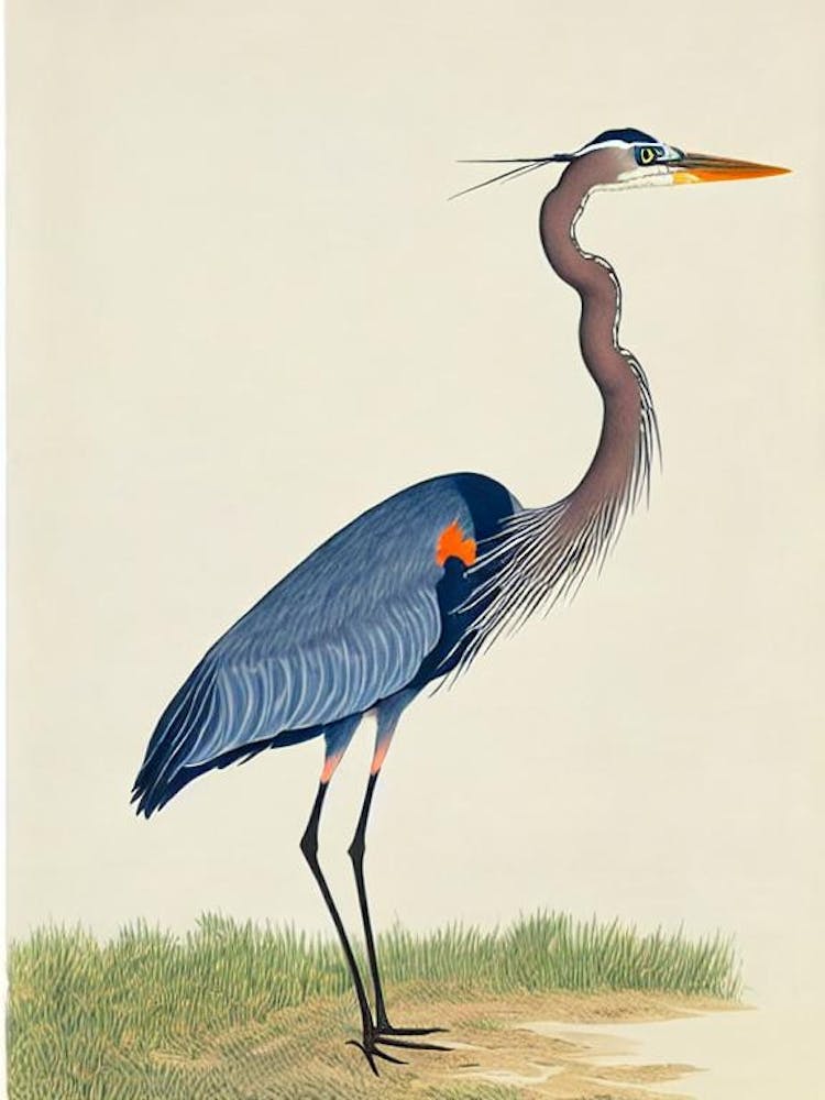 Great Blue Heron Illustration Bird