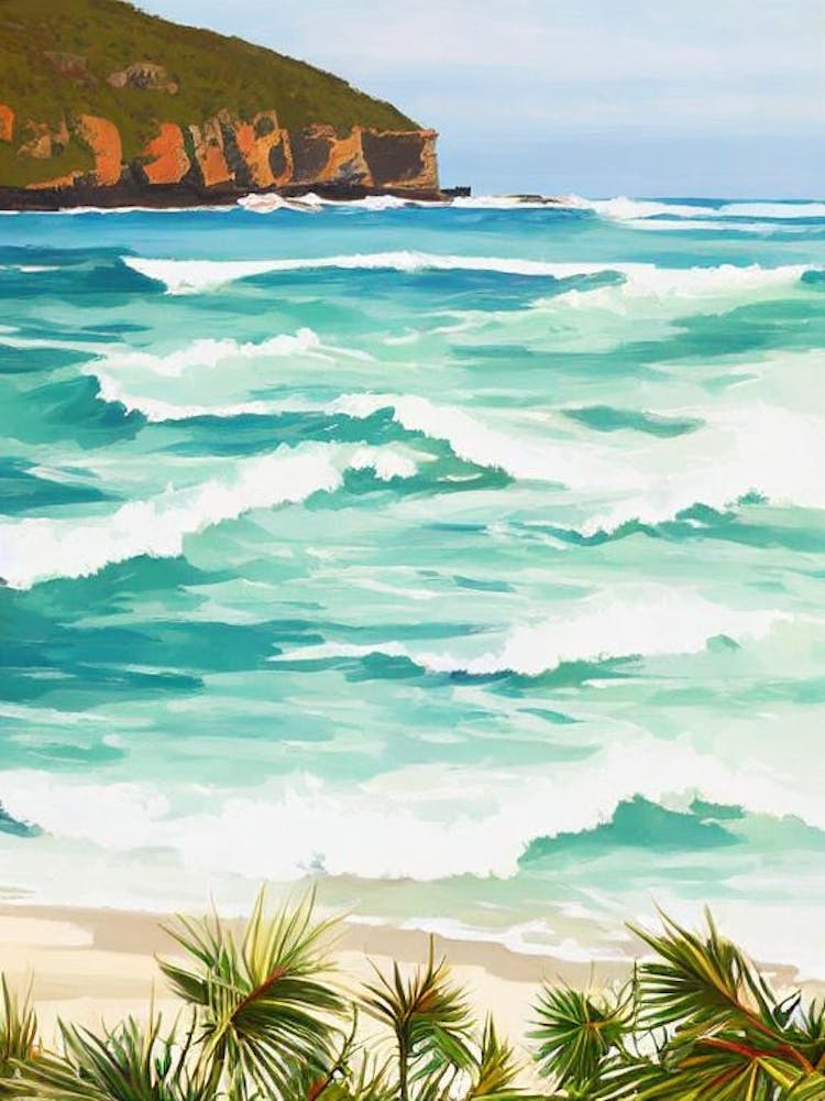 Bronte Beach, Australia Contemporary Illustration 1 