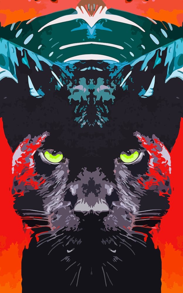 Tropischer Oranger Panther