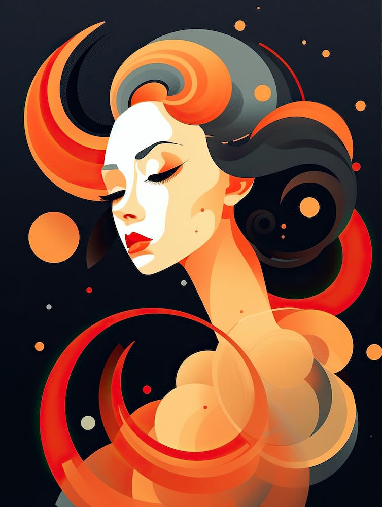 Unveiling Her Muse: Abstract Womanly Whispers