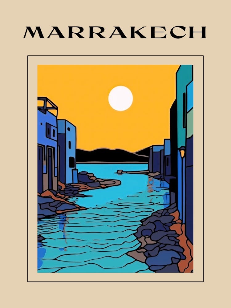 Minimalistischer Designstil von Marrakesch, Marokko 3 Poster
