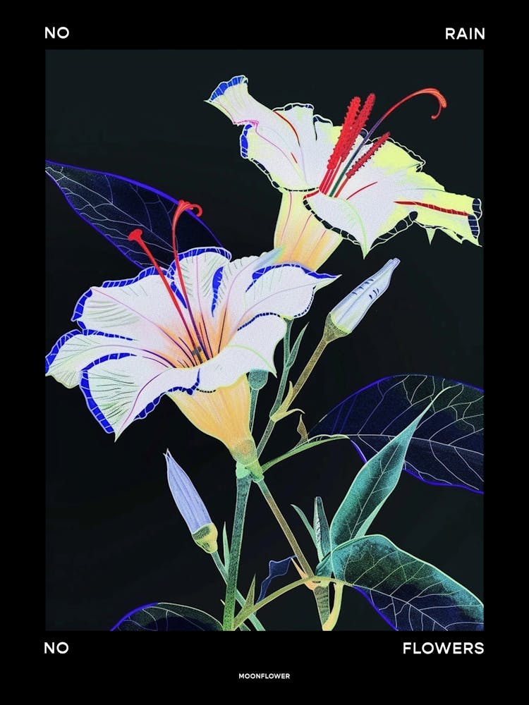 No Rain No Flowers Poster Moonflower 1