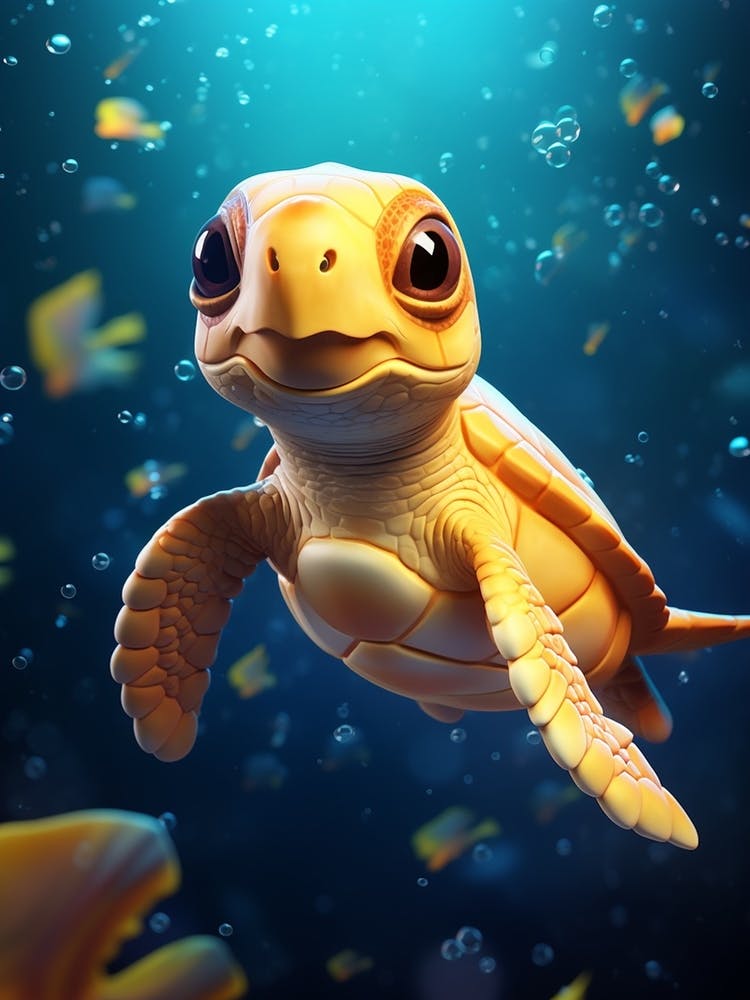 Cute Animated Sea Turtle 3
