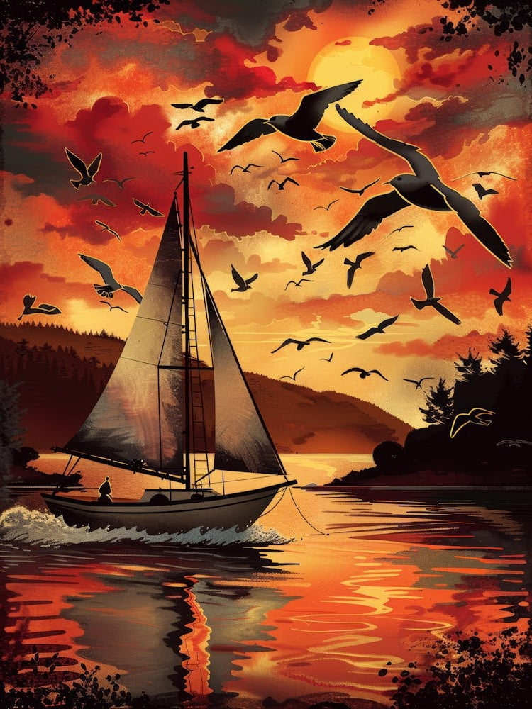 Sailboat At Sunset 33