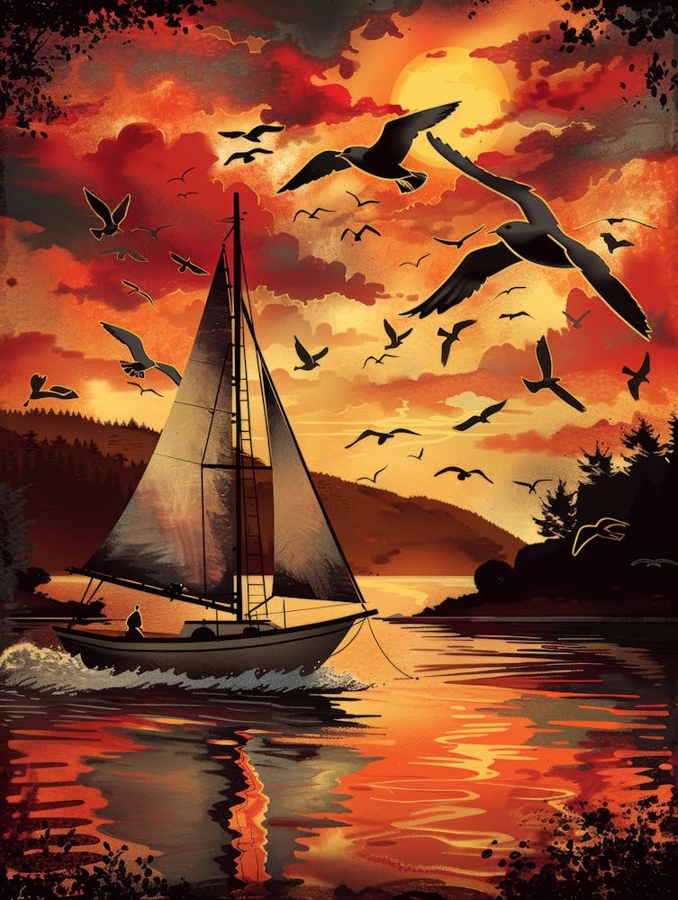 Sailboat At Sunset 33