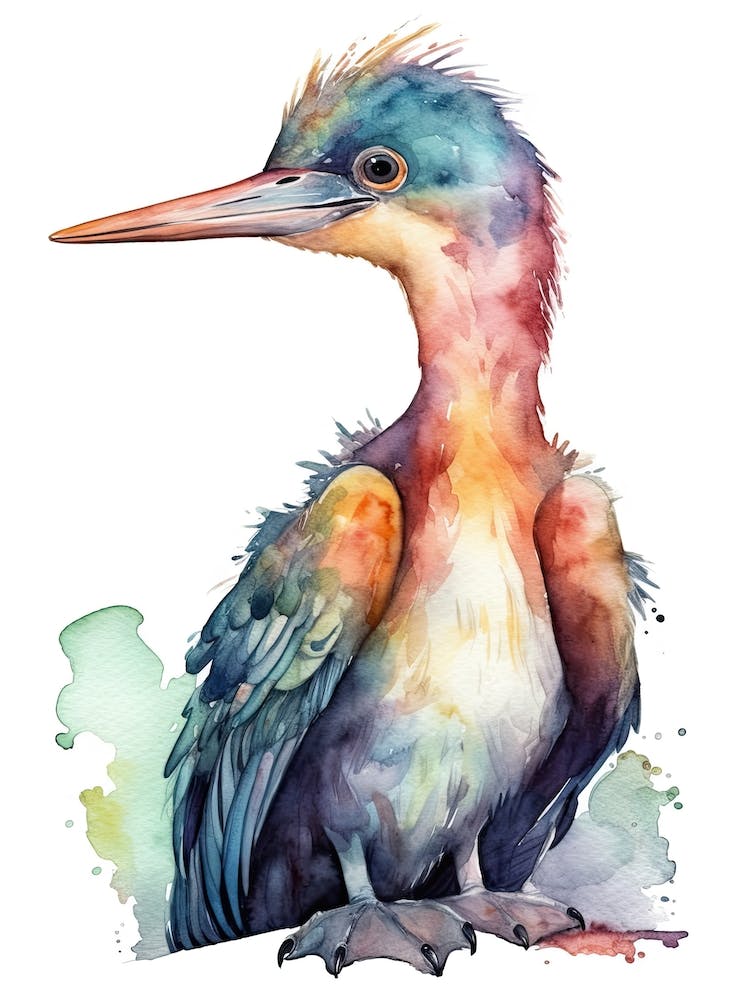Rhamphorhynchus Cute Dinosaur Watercolour 4
