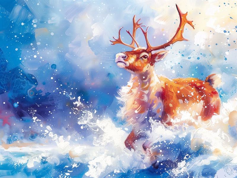 Reindeer In The Snow 1