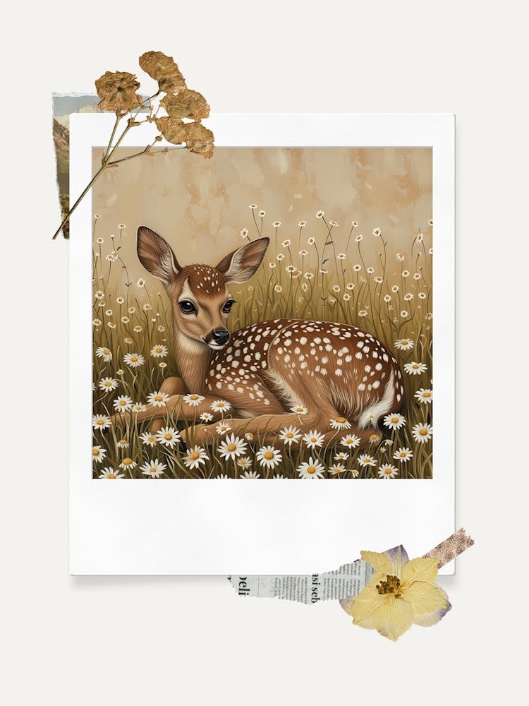 Scrapbook Fawn Fairycore Painting 2