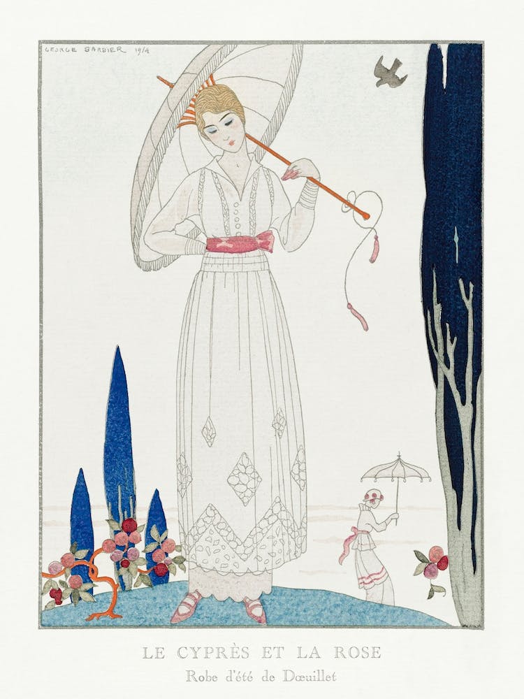 The Cypress And The Rose Summer Dress By Doeuillet From Gazette Du Bon Ton No, George Barbier