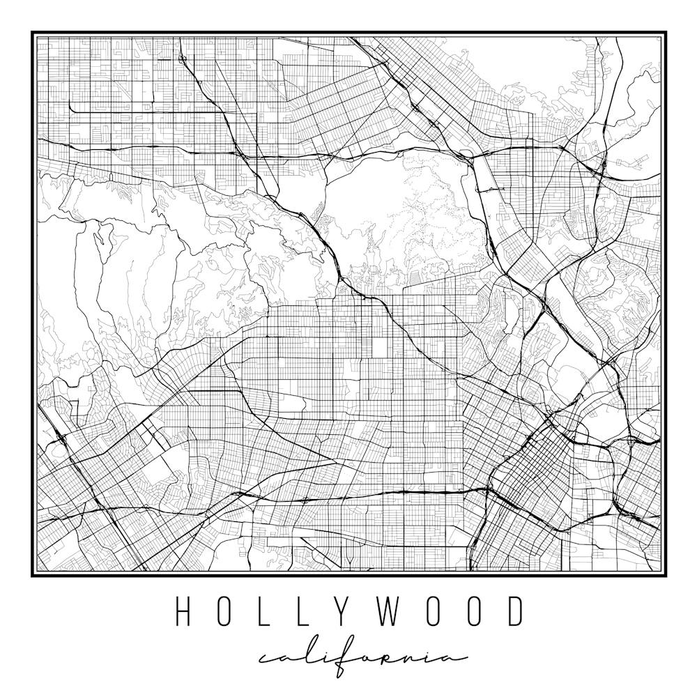 Hollywood California Street Map