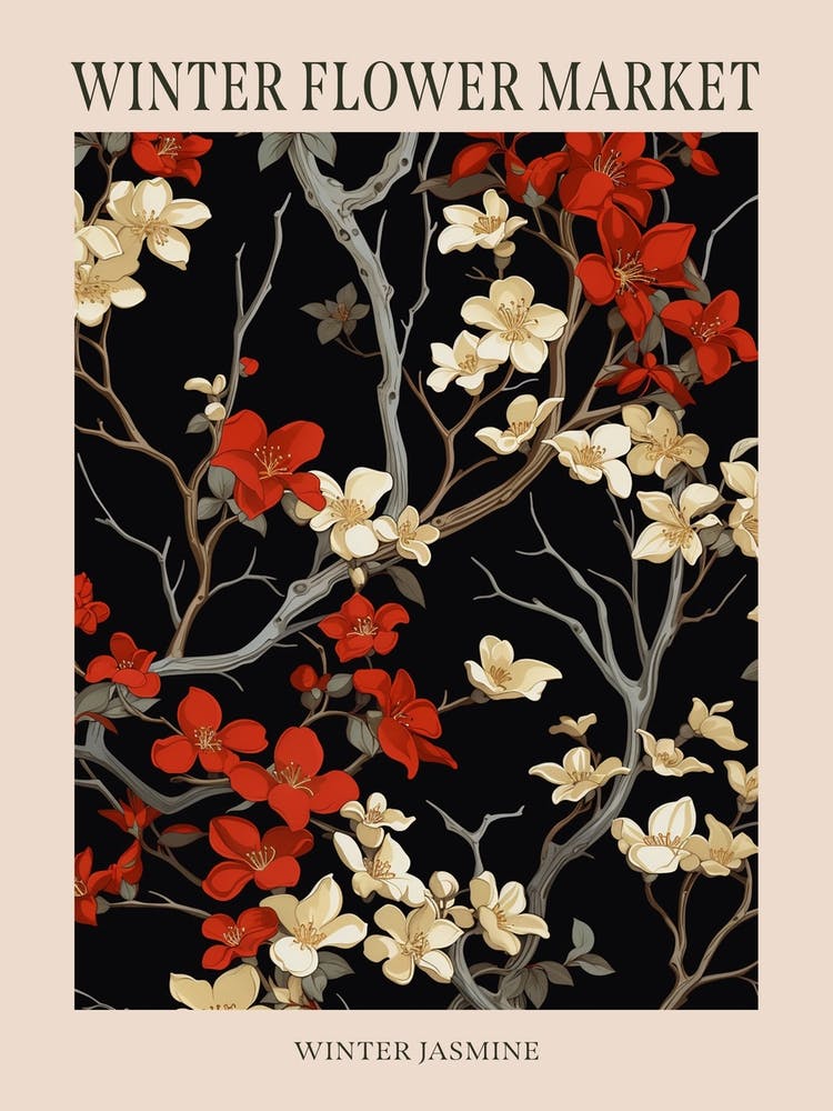 Winterjasmin 1 Winterblumenmarkt Poster