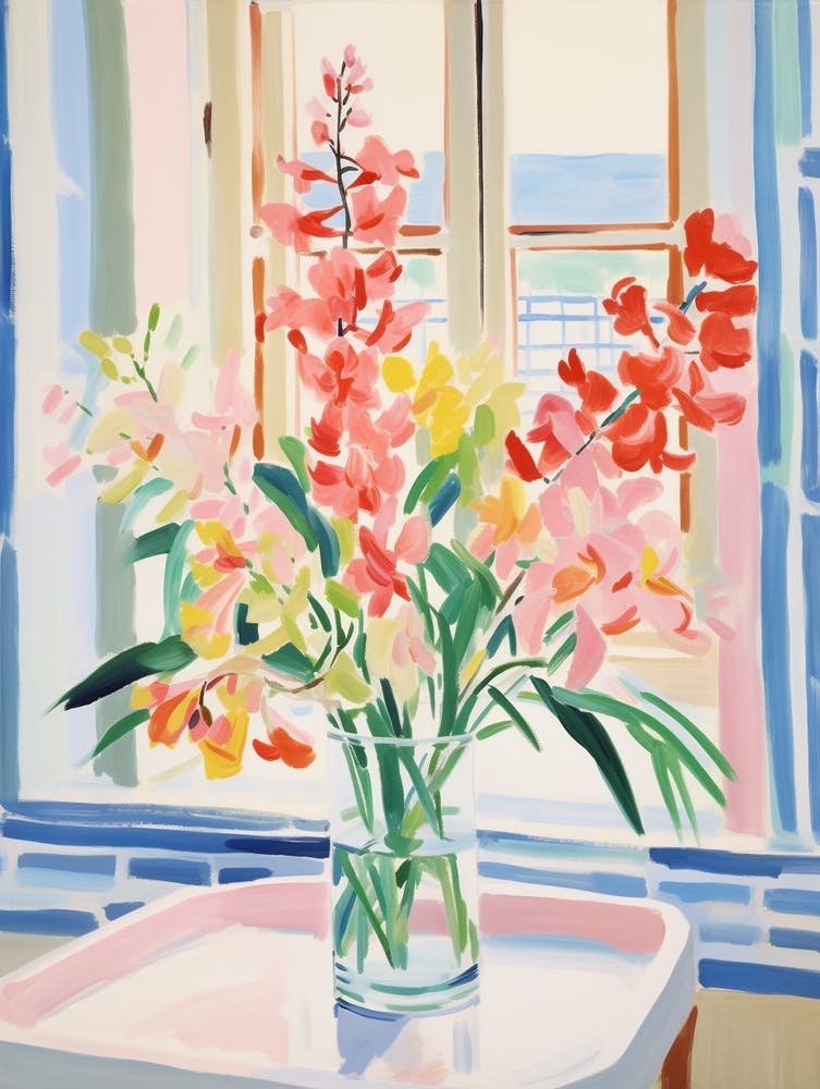 A Vase With Freesia, Flower Bouquet 1