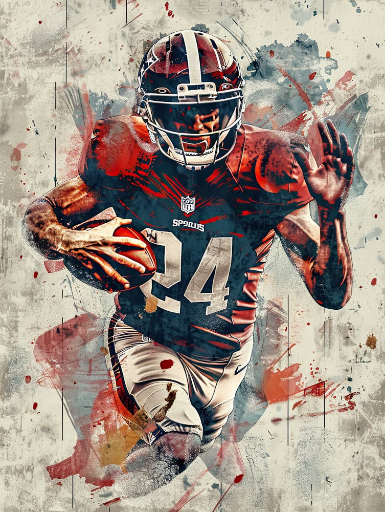 American Football Player Vintag Poster 12