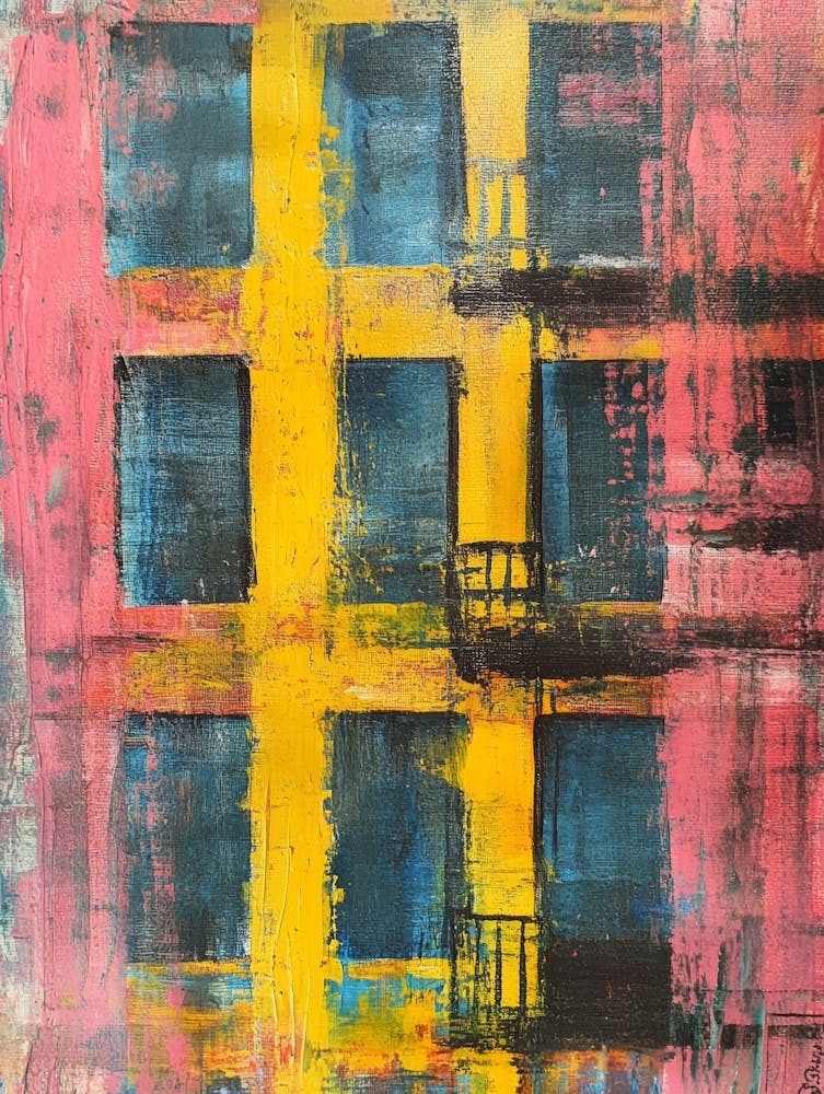 Abstract Painting Of Apartment Building
