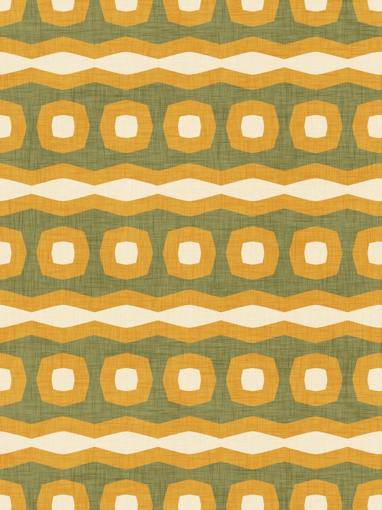 Modern Geometric Waves In Harvest Gold