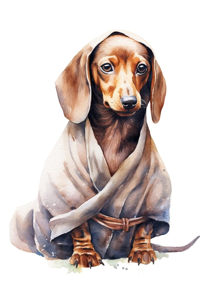 Dachshund Dog As A Jedi 2