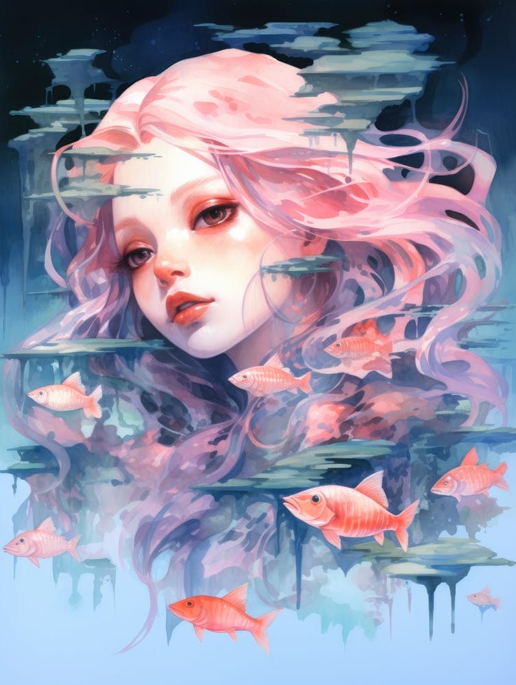 Fille Aux Cheveux Roses 2