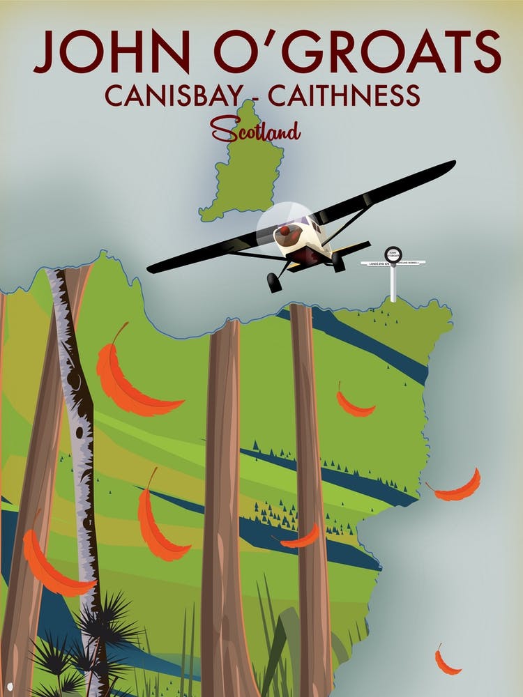 John O'Groats Scotland Travel poster