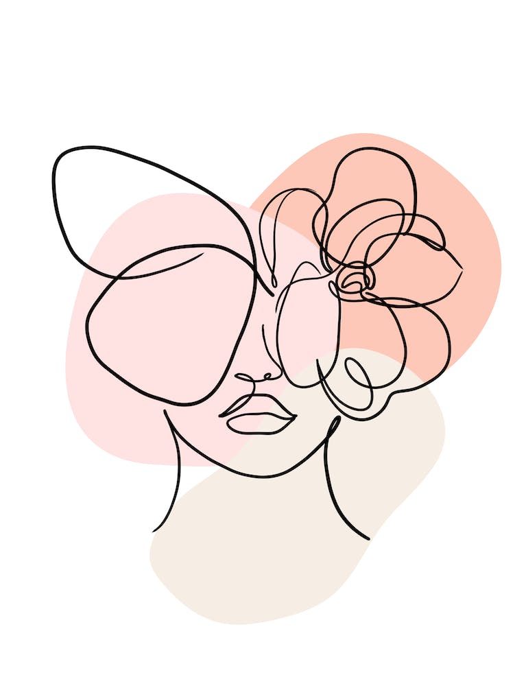 Woman with colored accents in the background III