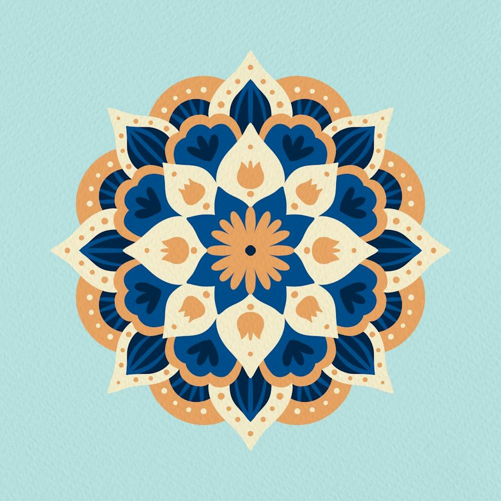 Modern dahlia mandala