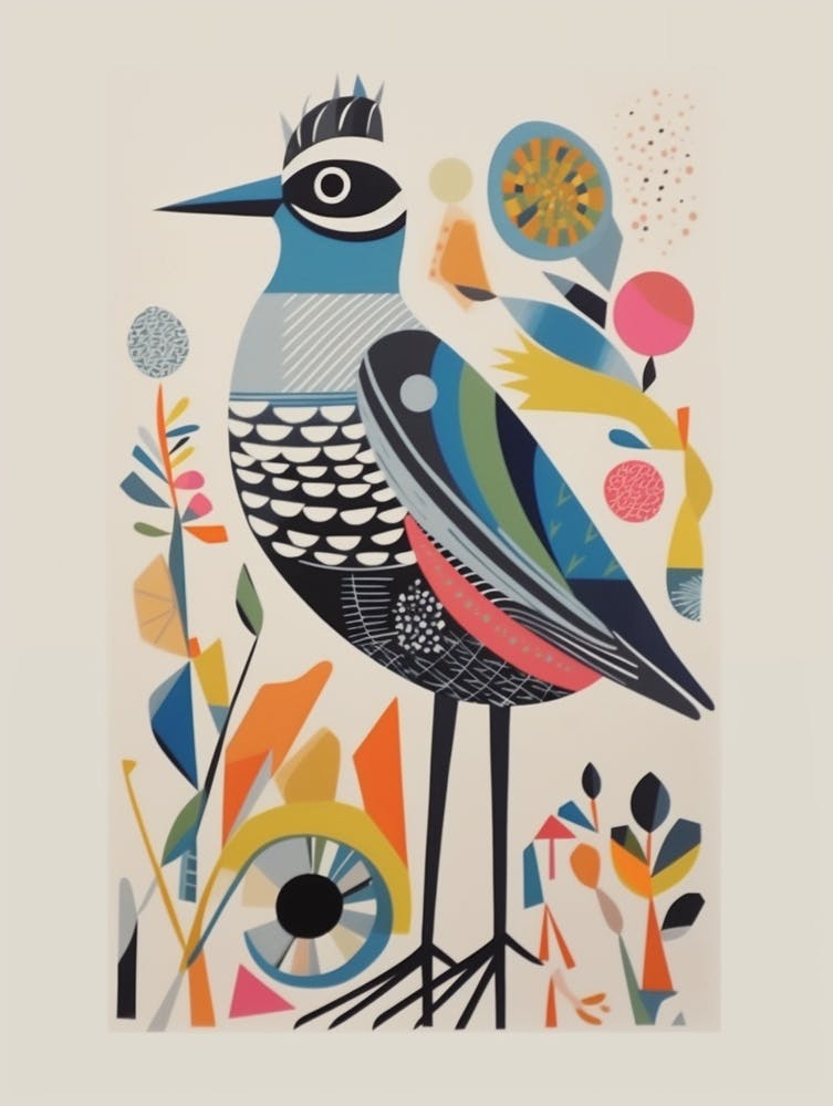 Colourful Scandi Bird Grey Plover 4