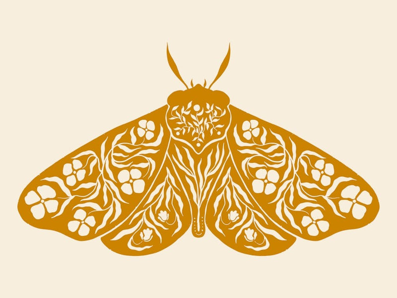 Folk Art Moth 04 - Mango