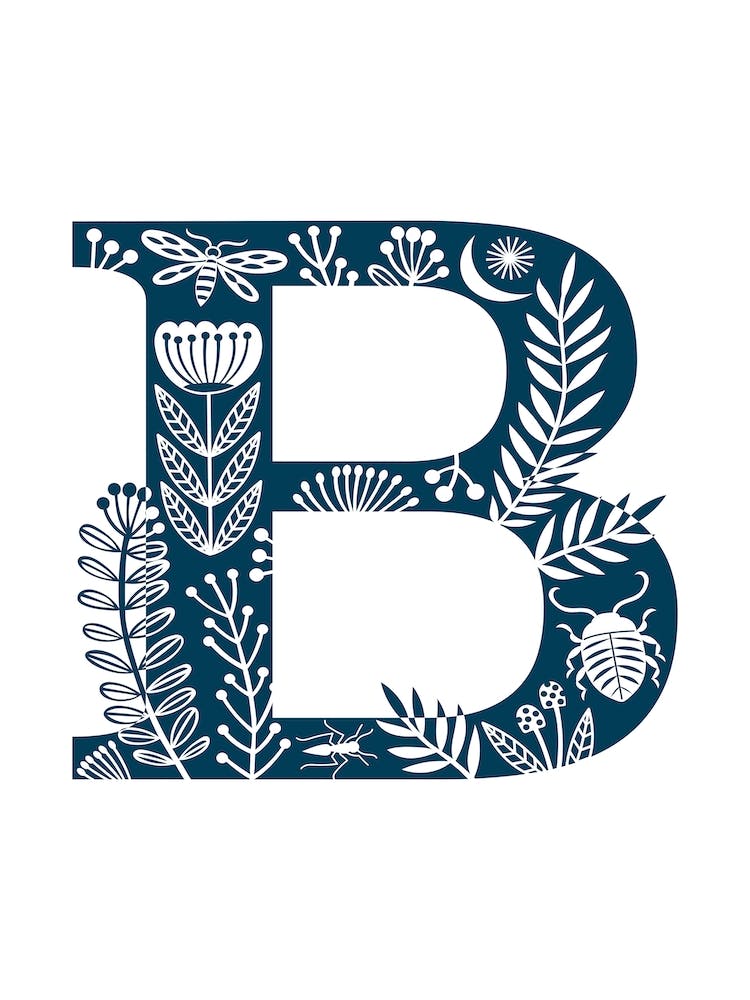 Letter B Navy