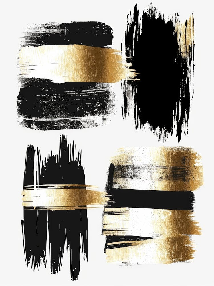 Gold And Black Brush Strokes 20