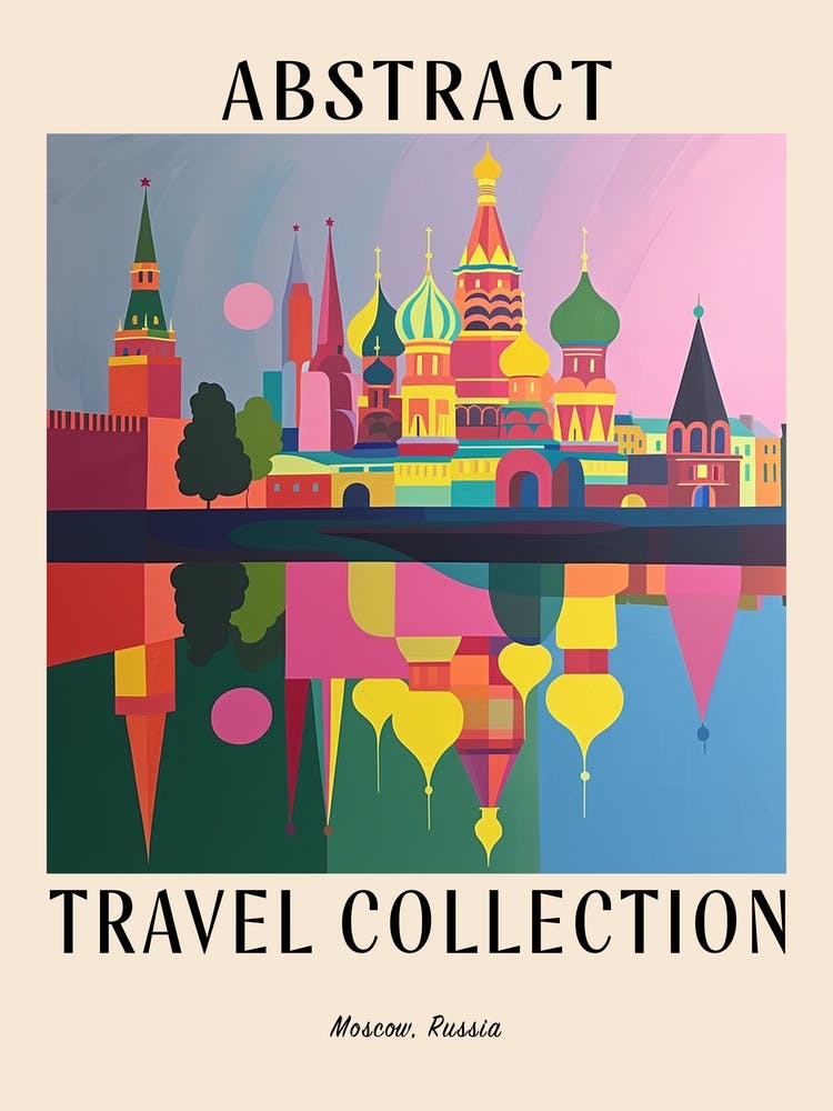 Abstract Travel Collection Poster Moscow Russia 1