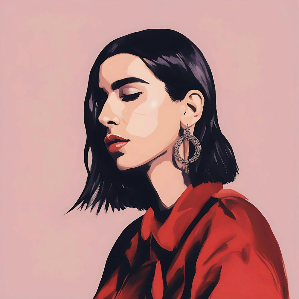 A Painting of a Woman With Earrings